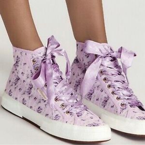 Loveshackfancy Superga High tops in ripe grape